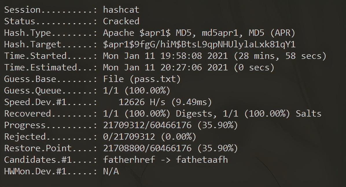 hashcat识别密码类型