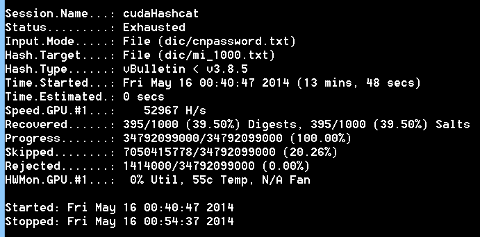 hashcat速度